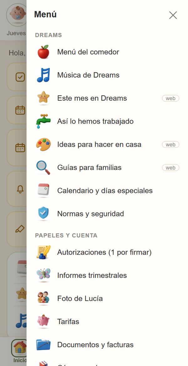 El menú ☰