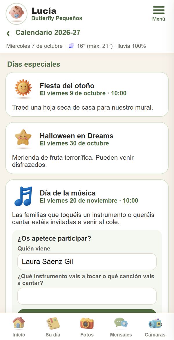 Calendario y días especiales